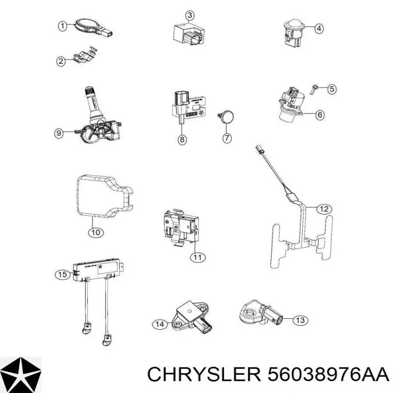 Купити 56038976AA Chrysler Датчик AIRBAG передній