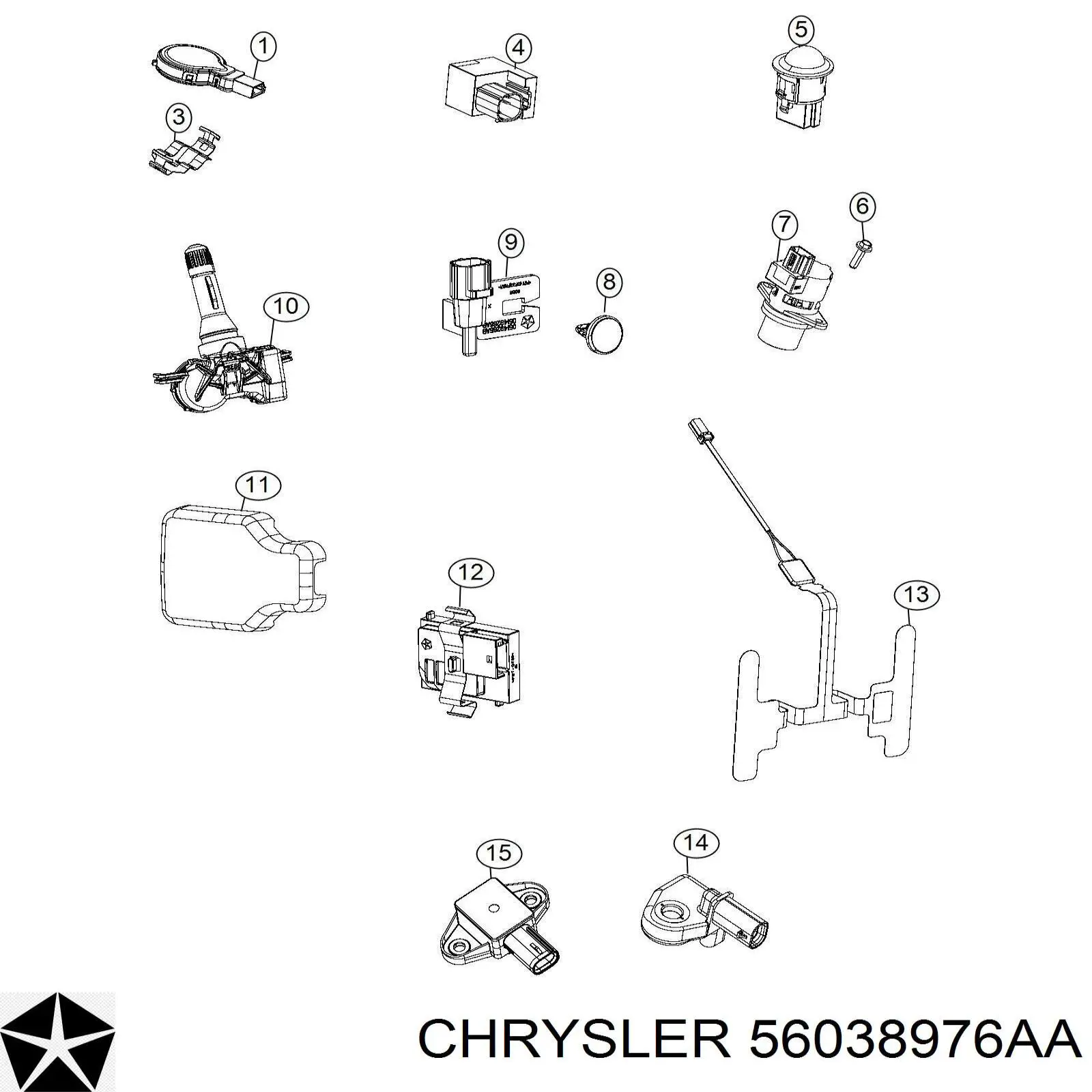Датчик Айрбег передній Chrysler 56038976AA ціна, від 1.27 USD