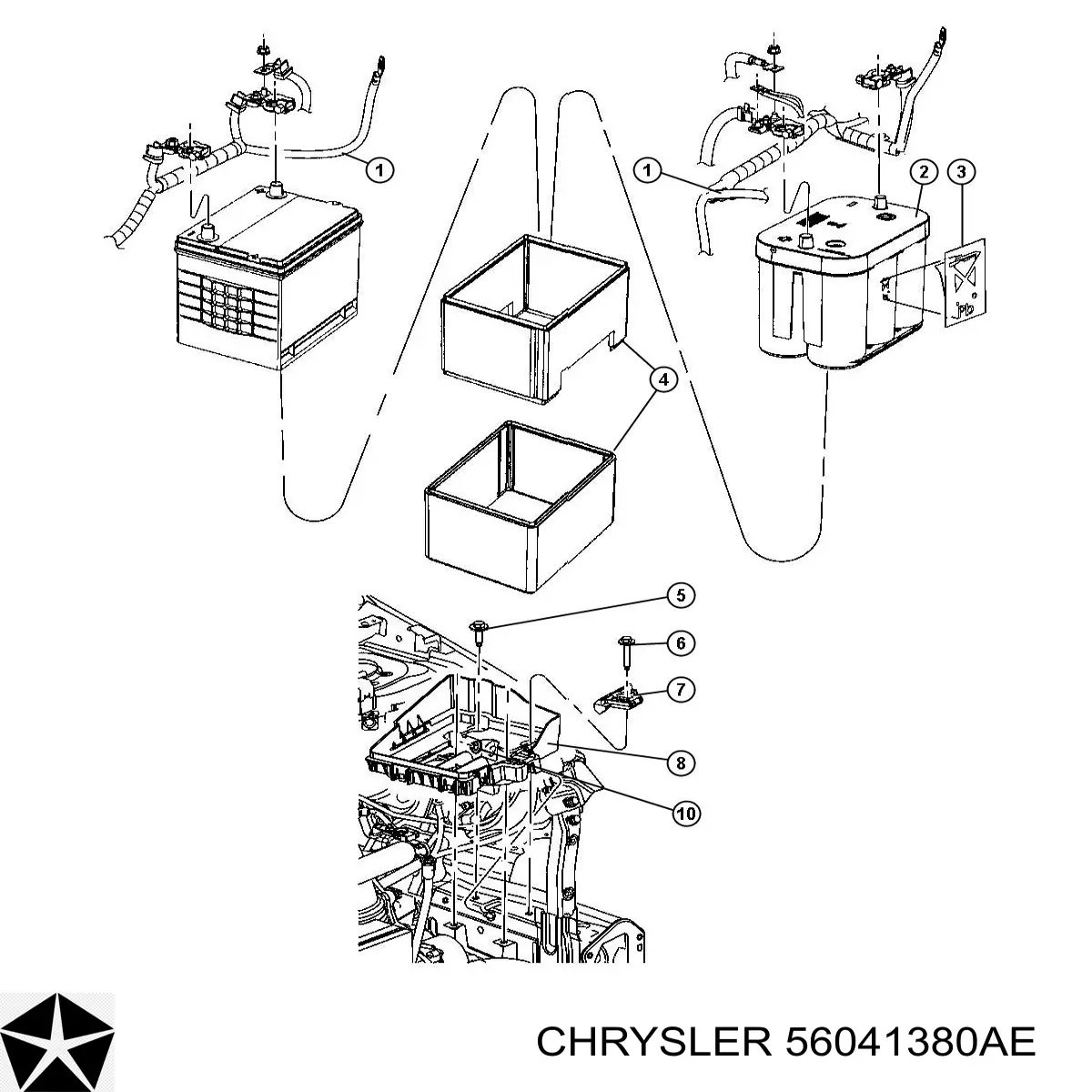 Акумуляторна батарея, АКБ 56041380AF Chrysler