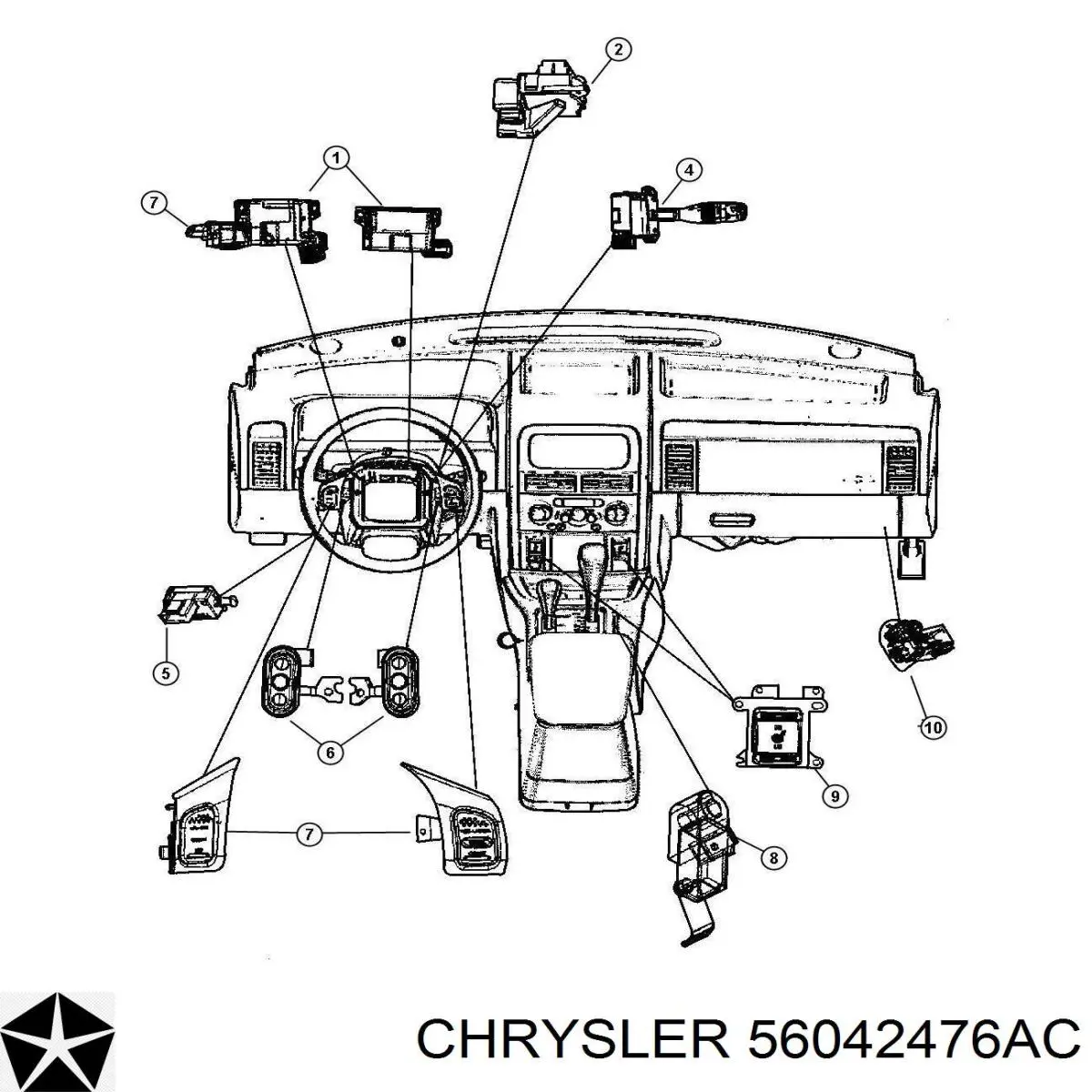 Купити 56042476AC Chrysler Замок запалювання