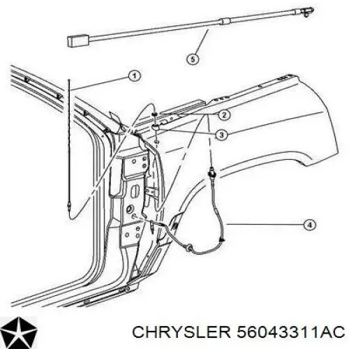 Антена Chrysler 56043311AC ціна, від 18.42 USD