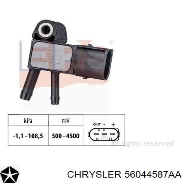 Купити 56044587AA Chrysler Датчик тиску вихлопних газів