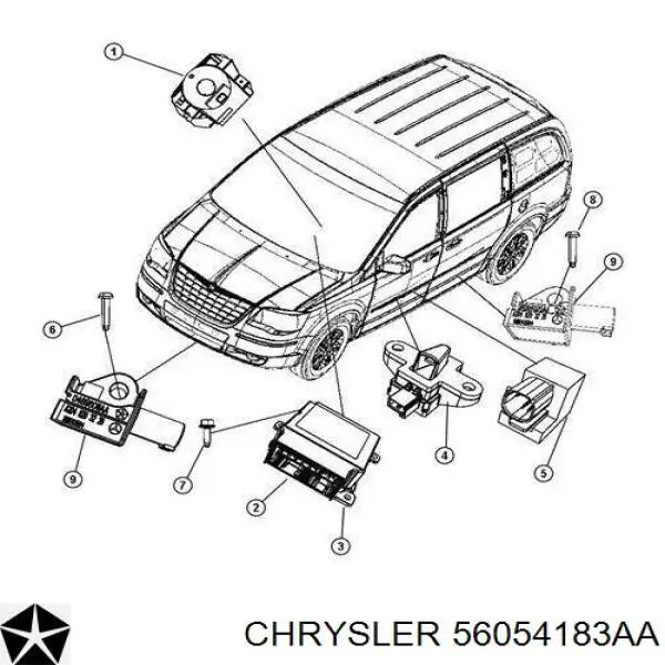 56054183AA Chrysler Датчик Ейрбег передній