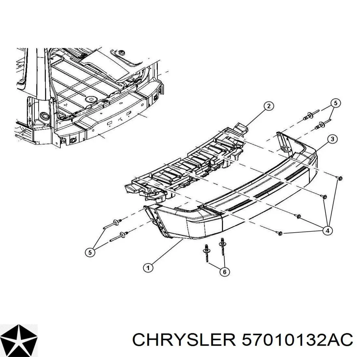 Кожух бампера заднього Chrysler 57010132AC ціна, від 163.38 USD