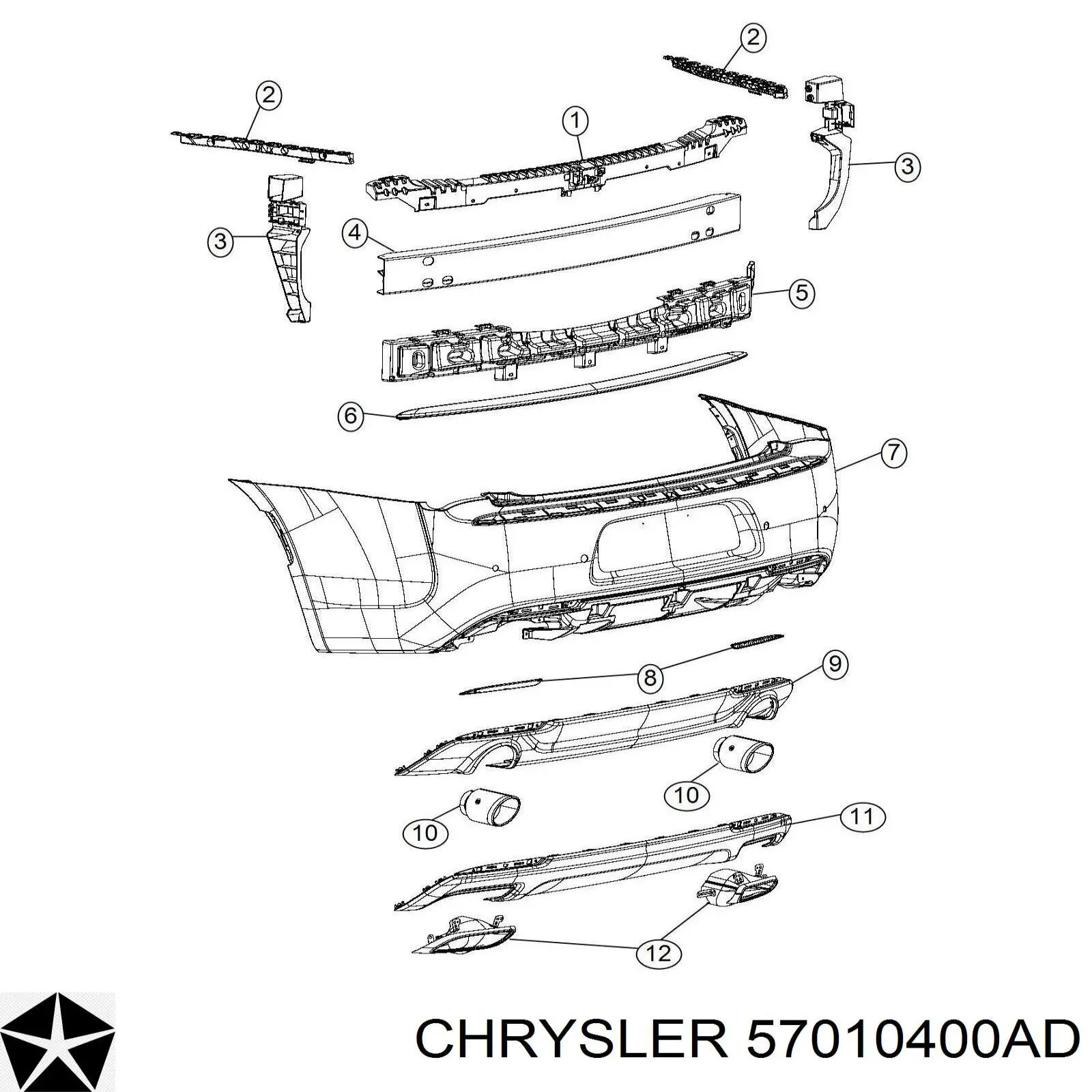  Chrysler 57010400AD ціна, від 15.02 USD