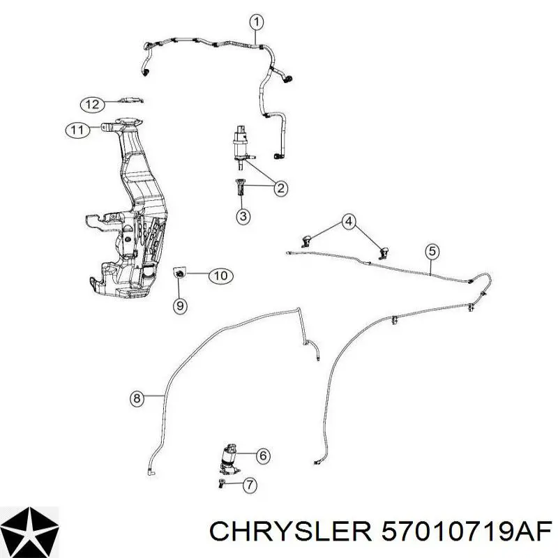 68080155AA Chrysler бачок омивача скла