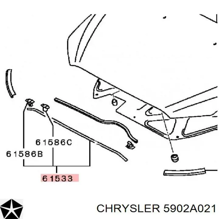 Ущільнювач капота 5902A021 Chrysler