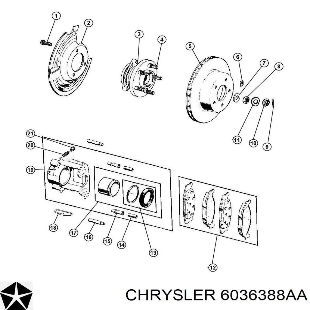 Шпилька піввісь Chrysler 6036388AA ціна, від 3.81 USD