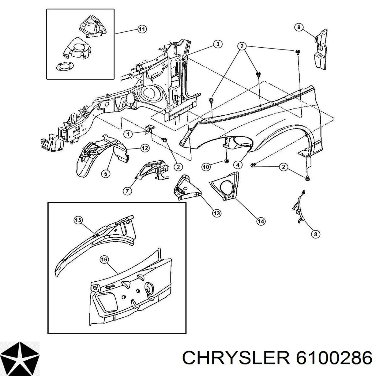6100286 Chrysler Підсилювач гальм вакуумний