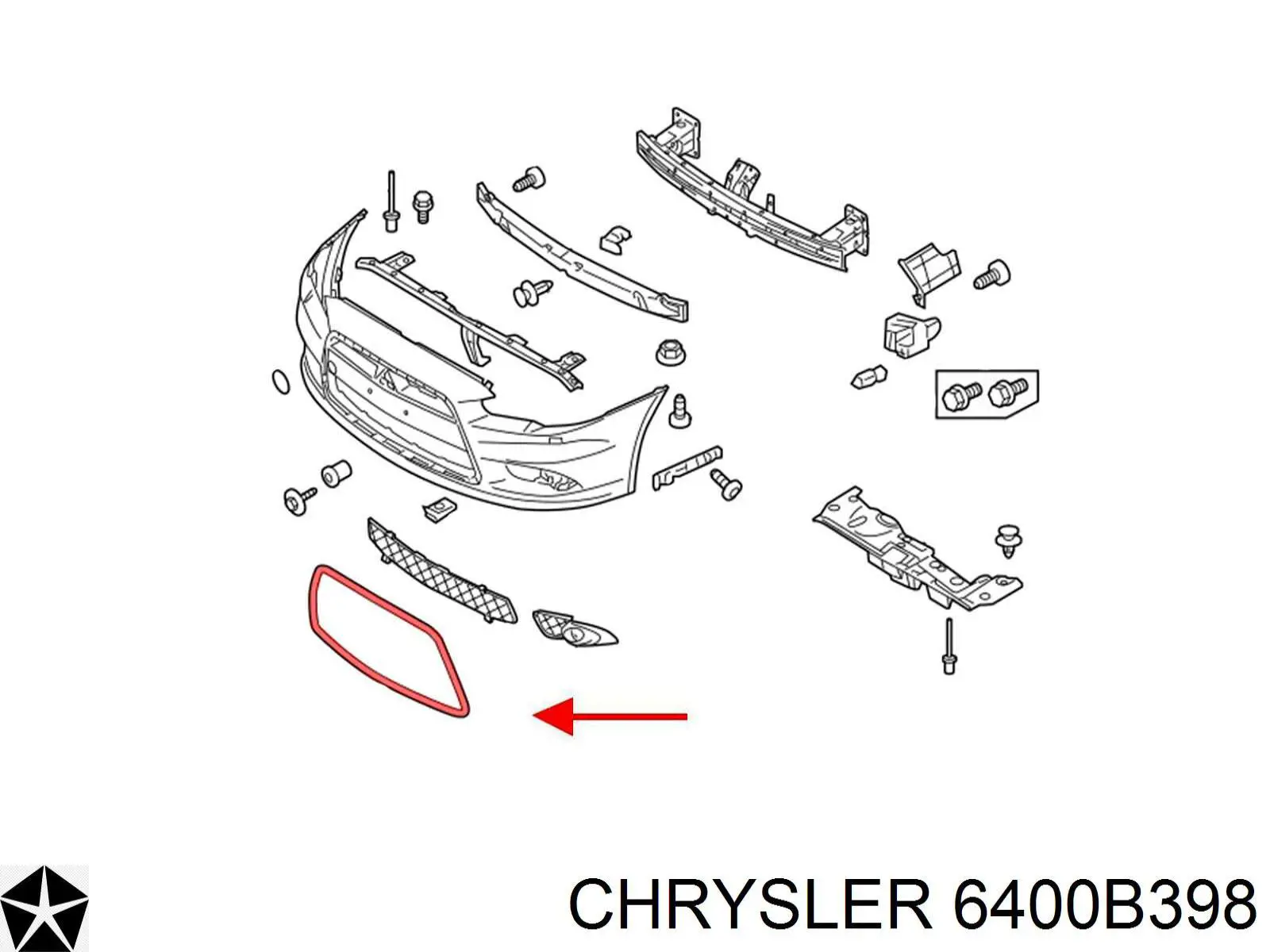 Накладка (рамка) решітки радіатора 6400B398 Chrysler