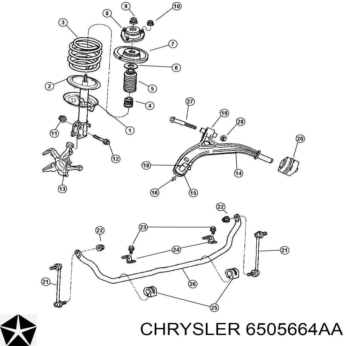 6505664AA Chrysler 