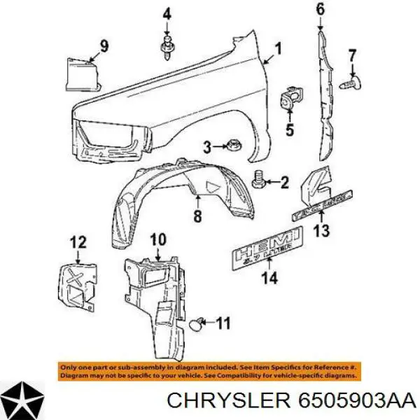  Chrysler 06505903AA ціна, від 0.73 USD