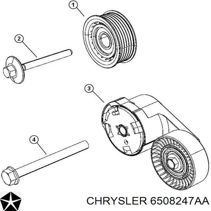 Ролик приводного ременя, паразитний Chrysler 6508247AA ціна, від 4.83 USD