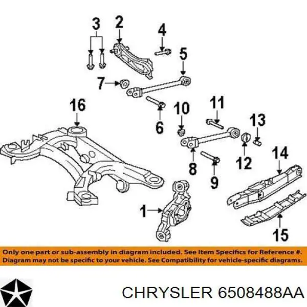 Болт кріплення заднього нижнього важеля, внутрішній 6508488AA Chrysler