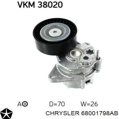 Купити 68001798AB Chrysler Натягувач приводного ременя