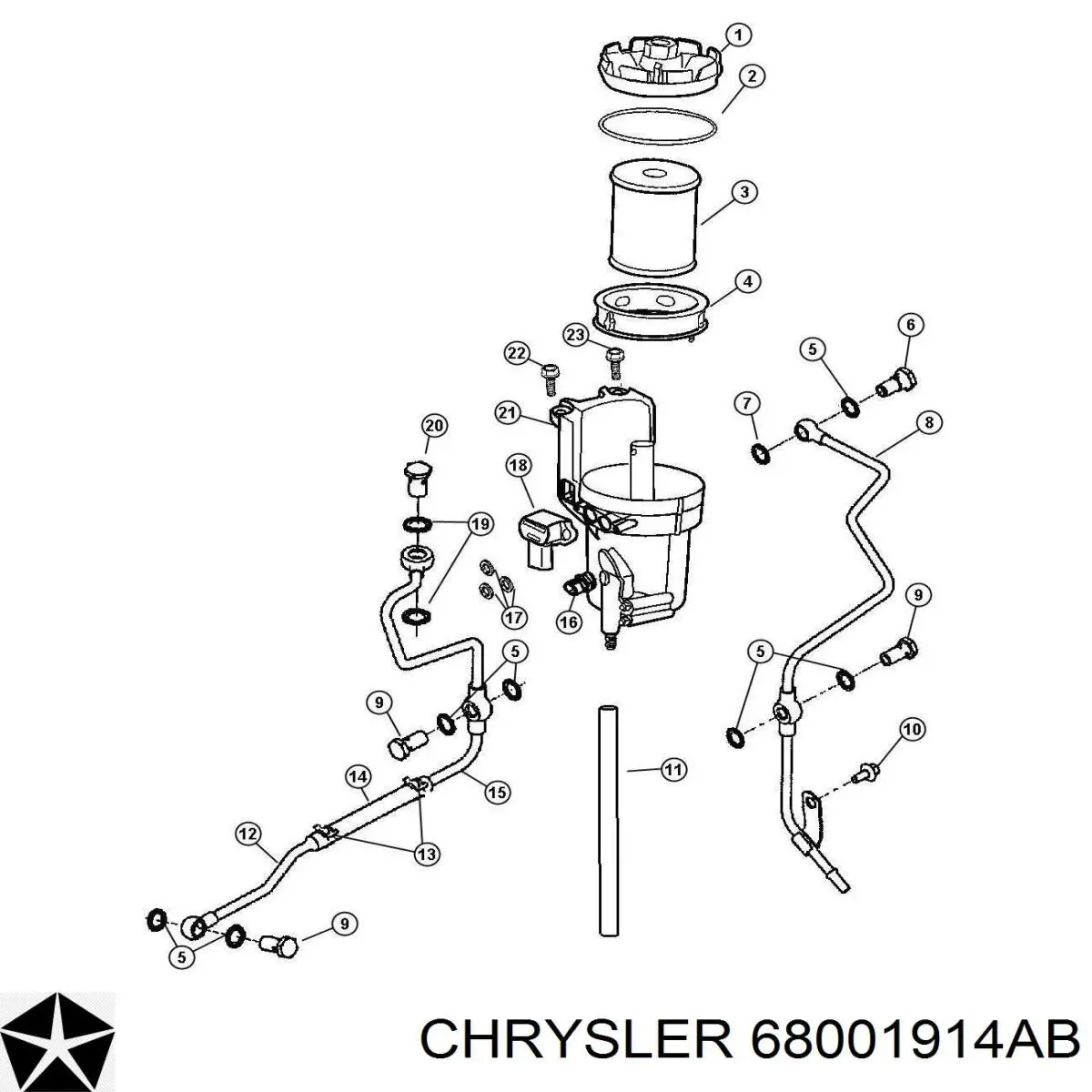 Купити 68001914AB Chrysler Фільтр-відстійник палива грубої очистки