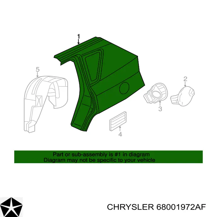 68001972AF Chrysler Бічна частина задні праві