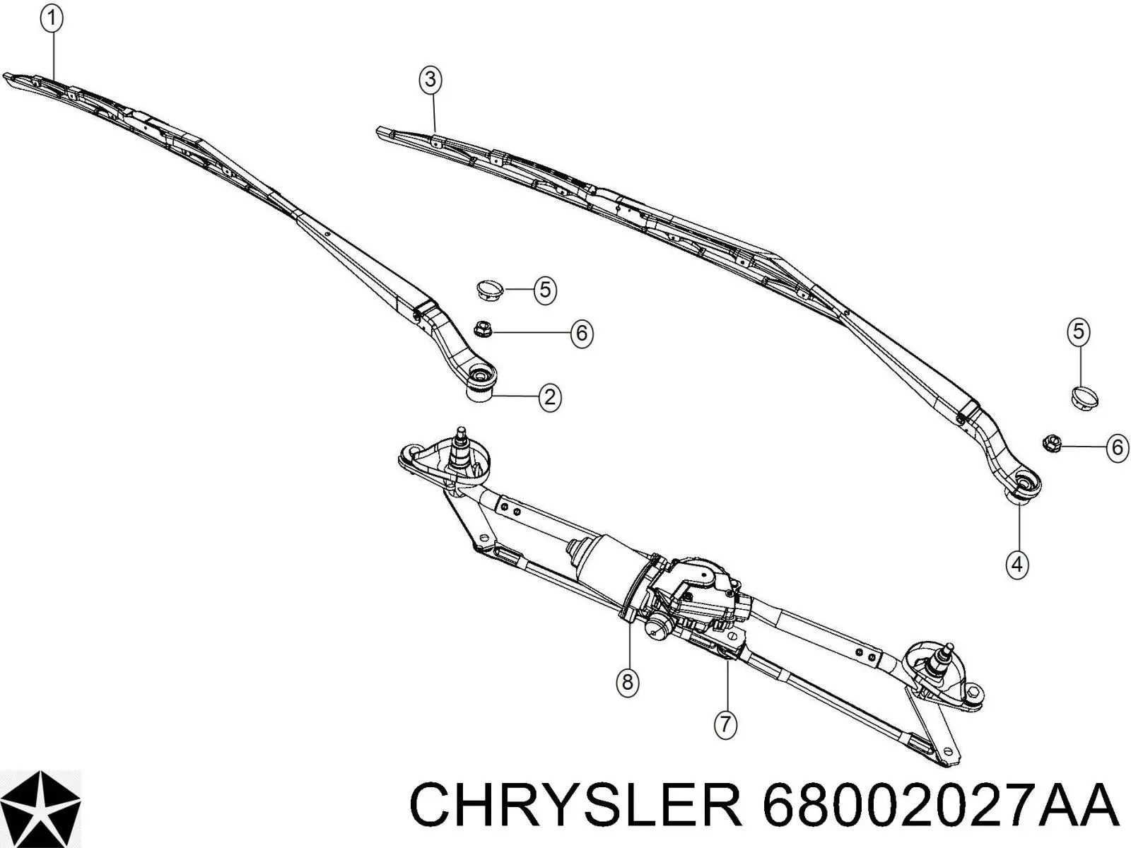 68002027AA Chrysler Ричаг двірника