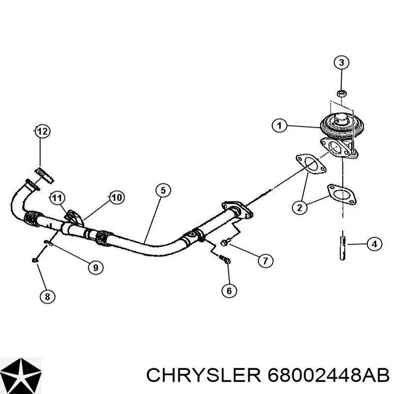 Клапан EGR Chrysler 68002448AB ціна, від 99.10 USD