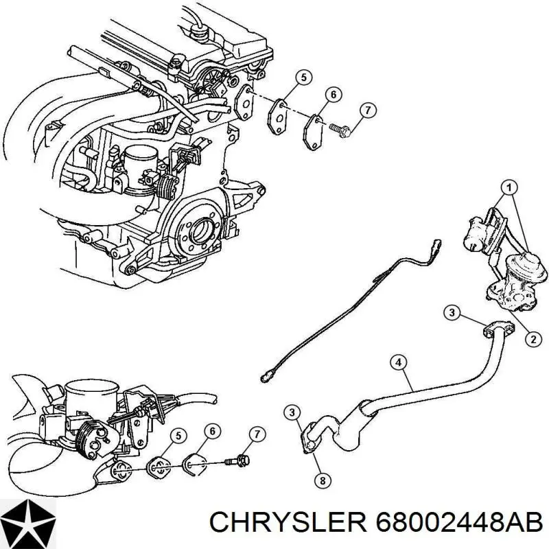 Клапан ЄГР 68002448AB Chrysler