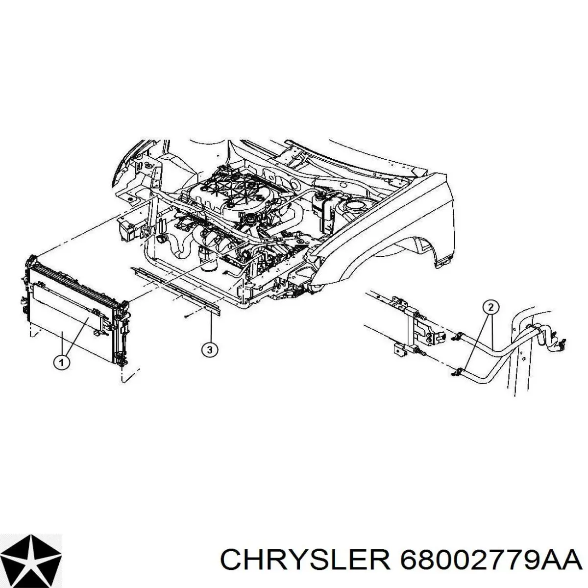 Конденсатор кондиціонера Chrysler 68002779AA ціна, від 63.24 USD