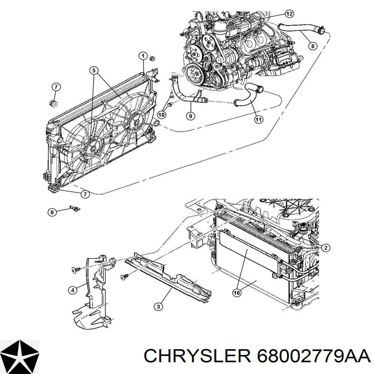 Радіатор кондиціонера Chrysler Pacifica (Крайслер Pacifica)
