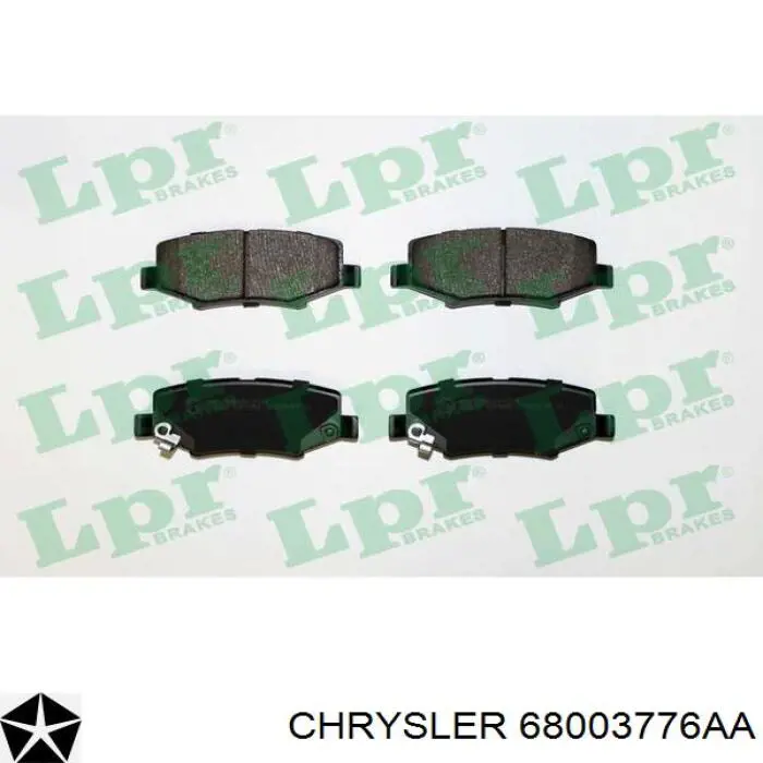 Задні гальмівні колодки Chrysler 68003776AA ціна, від 25.90 USD