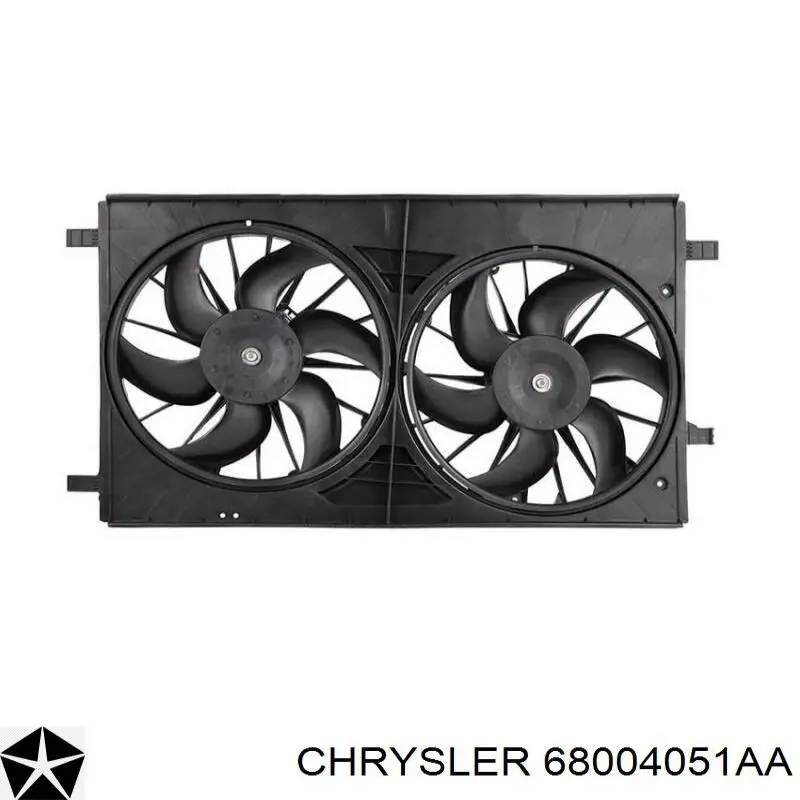 5191253AA Chrysler електровентилятор охолодження в зборі (двигун + крильчатка)