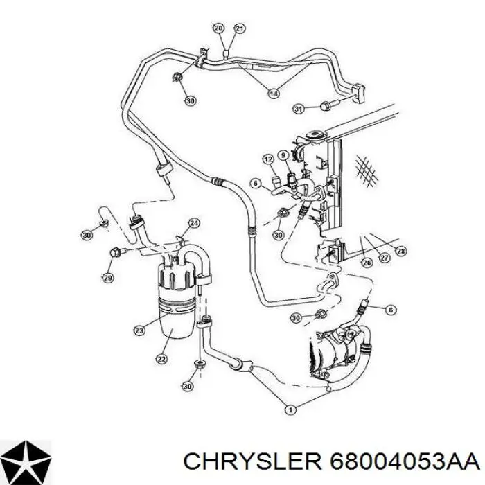 68004053AA Chrysler радіатор кондиціонера