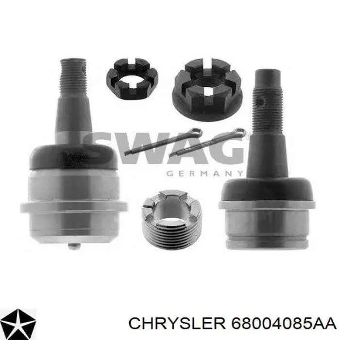 Опора кульова нижня + верхня, комплект Chrysler 68004085AA ціна, від 34.92 USD