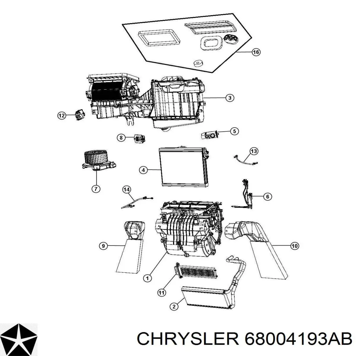 Радіатор пічки (обігрівача) Chrysler 68004193AB ціна, від 74.88 USD