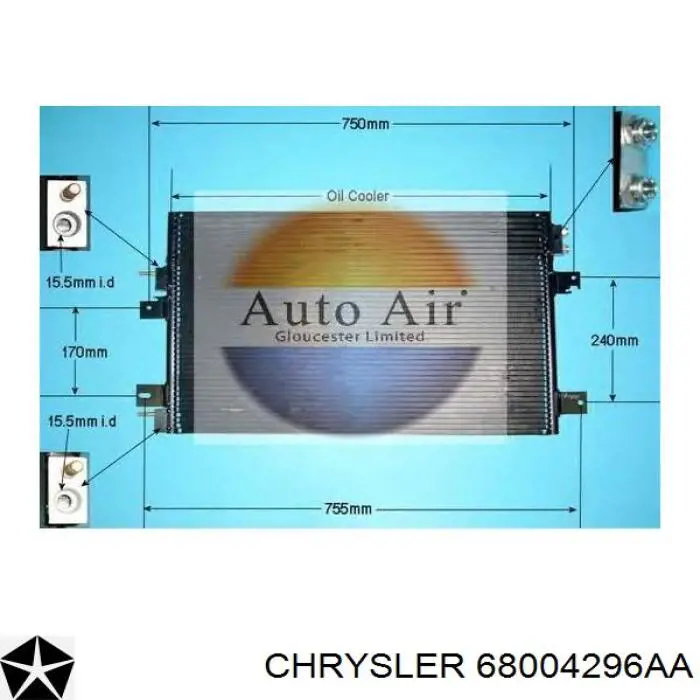 Купити 68004296AA Chrysler Радіатор системи охолодження кондиціонера