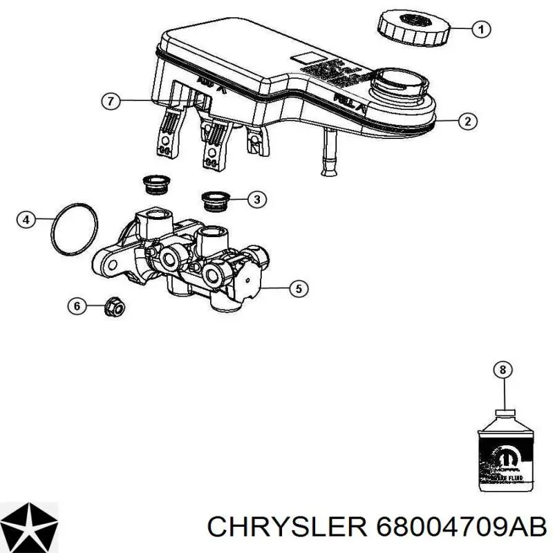 68004709AA Chrysler бачок головного гальмівного циліндру (гальмівної рідини)