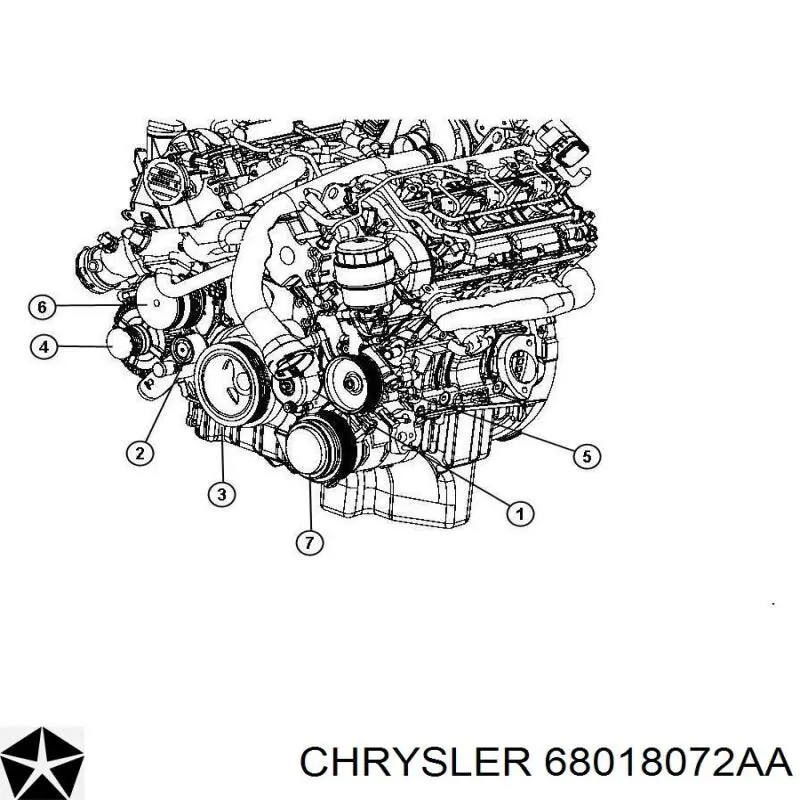 68018072AA Chrysler ролик приводного ременя, паразитний