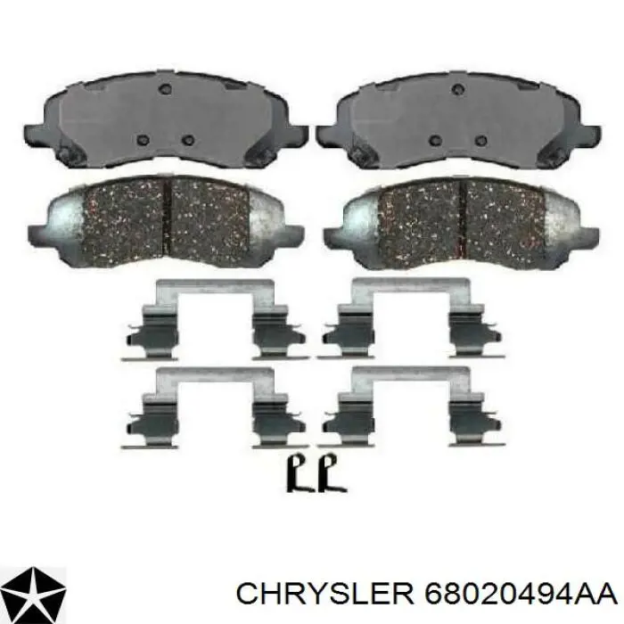 Купити 68020494AA Chrysler Колодки гальмівні передні, дискові
