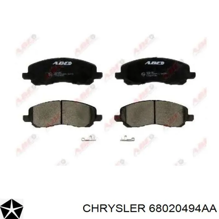 68020494AA Chrysler Передні гальмівні колодки