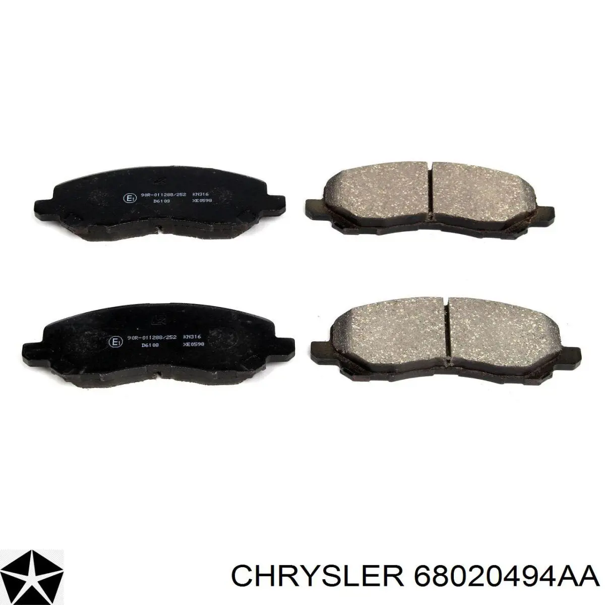 Передні тормозні колодки 68020494AA Chrysler