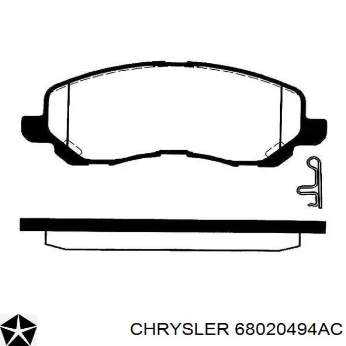 Колодки гальмівні передні, дискові 68020494AC Chrysler