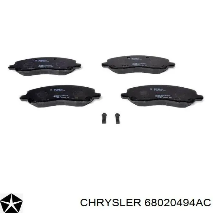 Купити 68020494AC Chrysler Колодки гальмівні передні, дискові