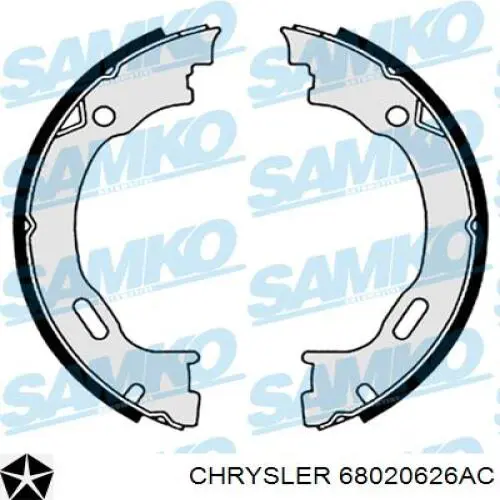 Колодки ручника / стоянкового гальма Chrysler 68020626AC ціна, від 26.64 USD