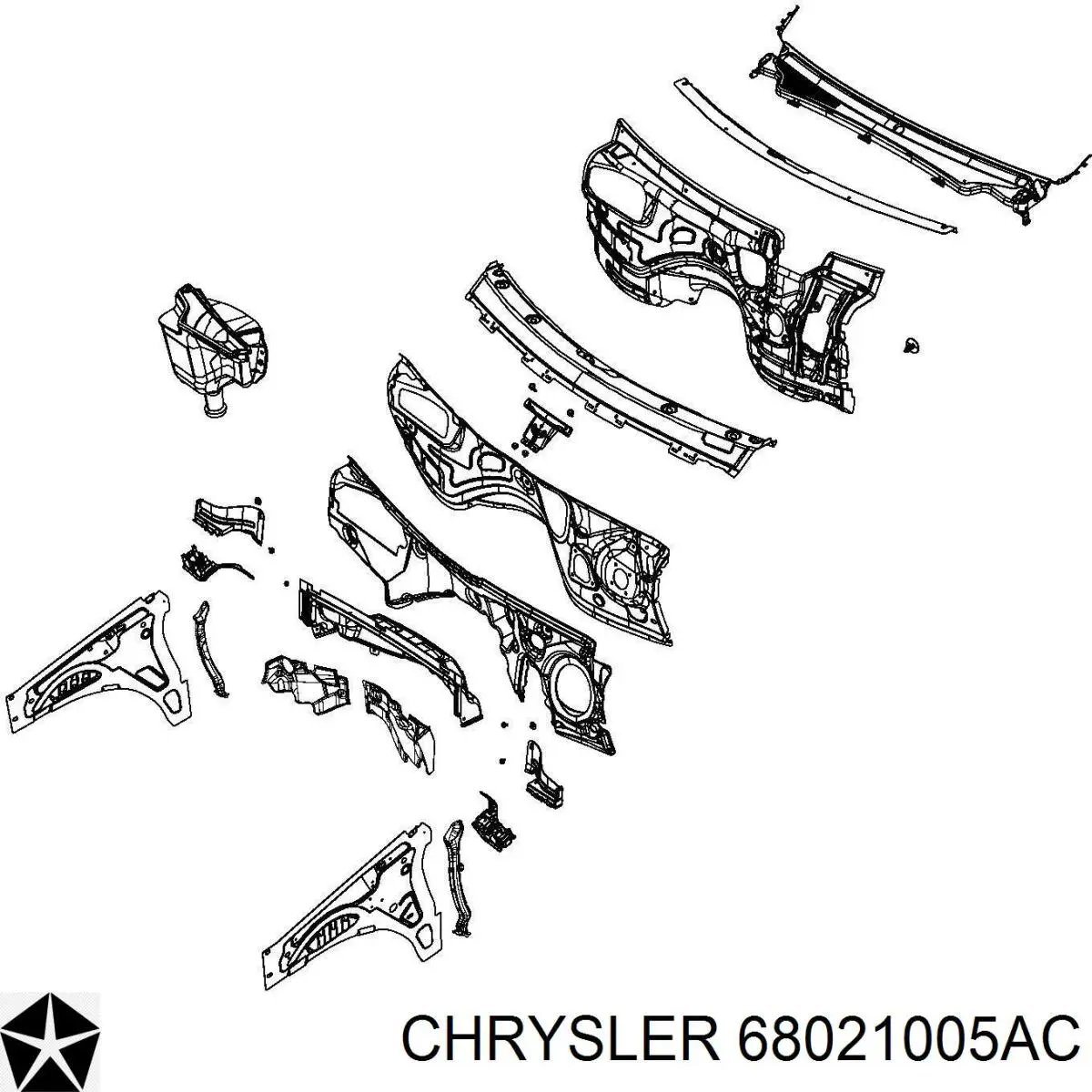 68021005AC Chrysler Водостік лобового скла, жабо