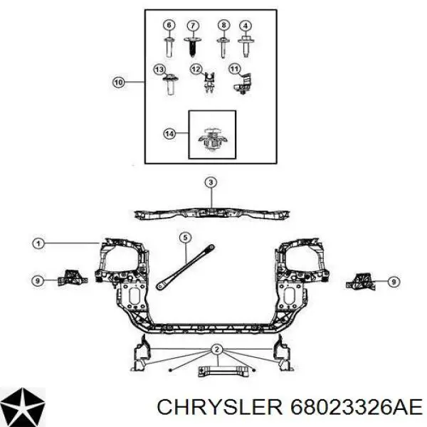 Панель передня Chrysler 68023326AE ціна, від 108.19 USD