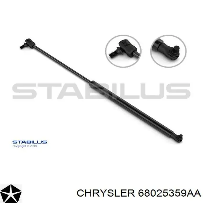 Амортизатор двері задньої Chrysler 68025359AA ціна, від 13.17 USD