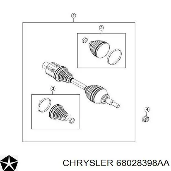 Купити 68028398AA Chrysler Вісь передня в зборі