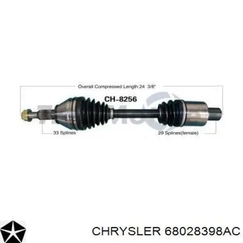 Купити 68028398AC Chrysler Вісь передня в зборі