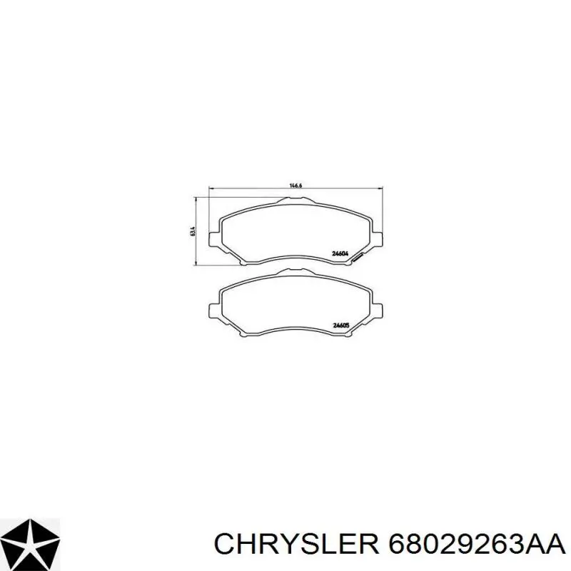 68029263AA Chrysler колодки гальмівні передні, дискові