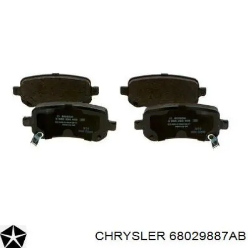 Задні гальмівні колодки 68029887AB Chrysler