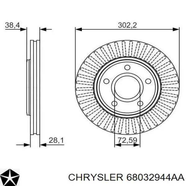Купити 68032944AA Chrysler Ротор гальмівний