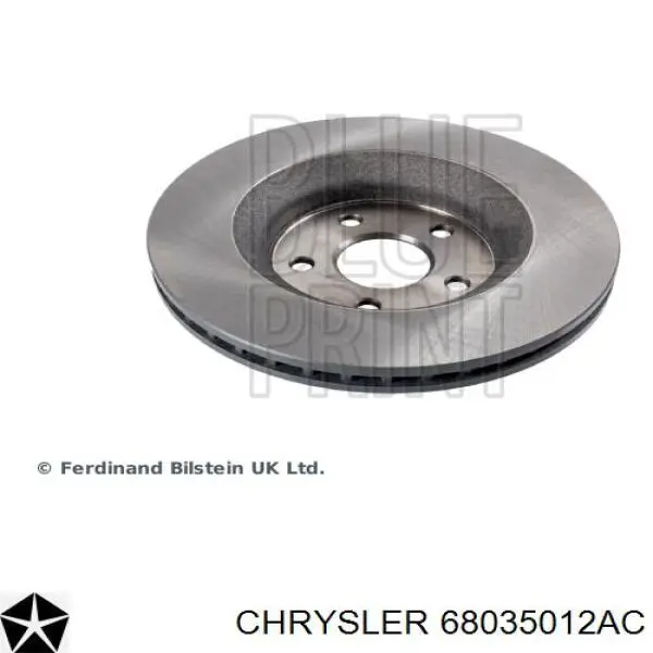 Диск переднього гальма Chrysler 68035012AC ціна, від 96.75 USD