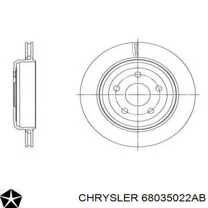 Задні дискові гальма Chrysler 68035022AB ціна, від 75.75 USD